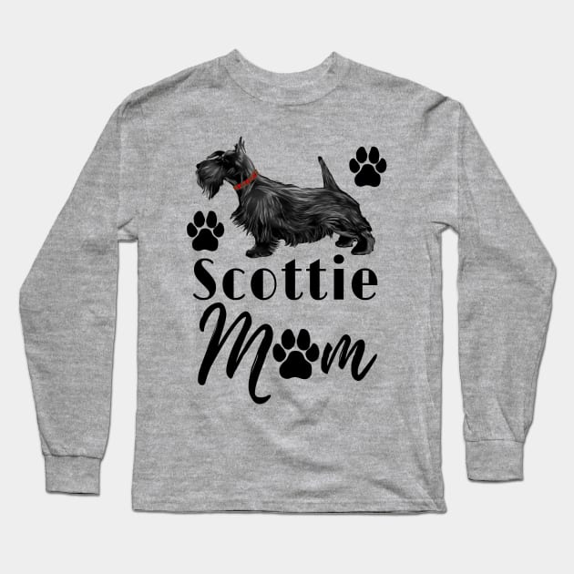 Scottish Terrier Scottie Dog Mom Long Sleeve T-Shirt by macdonaldcreativestudios